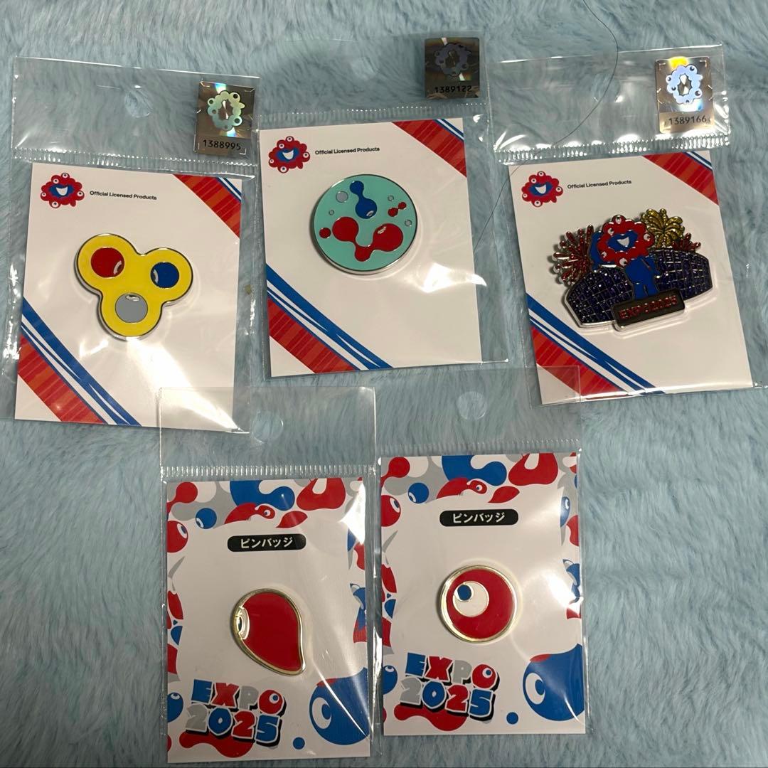 【5点セット】ピンバッジ　こみゃく 大屋根リング