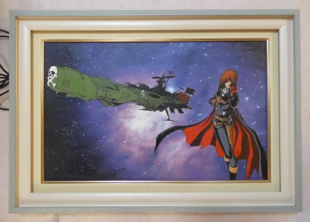 油絵　額付き　松本零士　M10 【　風景、人物　】手描き