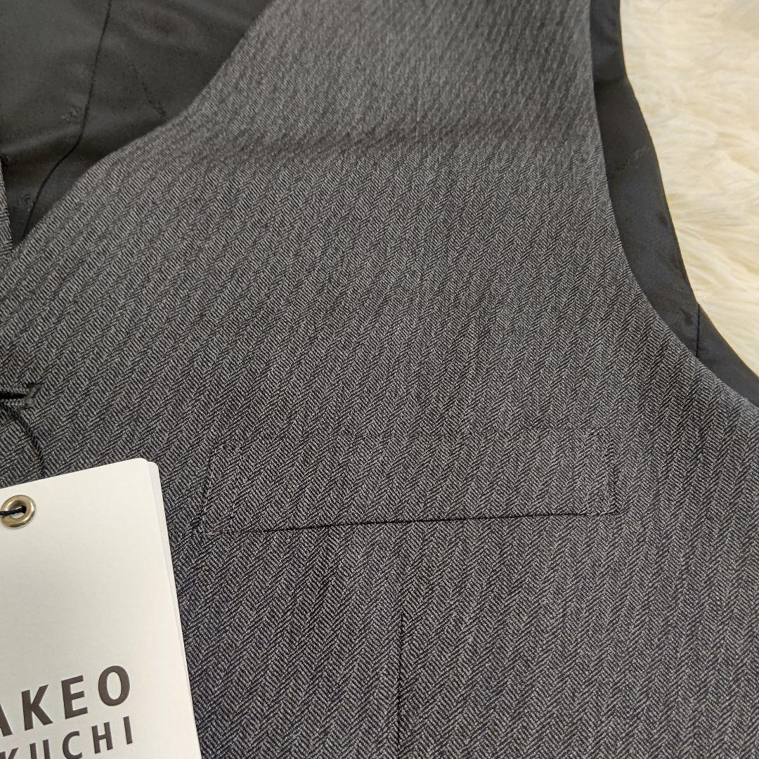 タケオキクチ DORMEUIL スリーピース対応 ベスト L グレー へリンボン