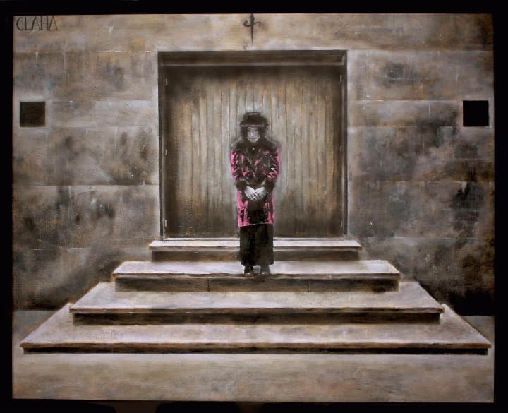 【即購入OK】高級感のある絵画（油絵、F15、額入）