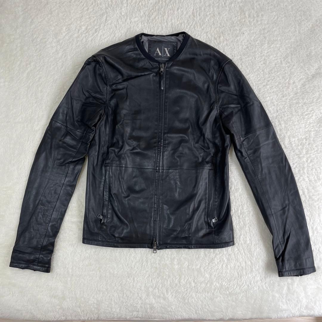 美品✨本革レザージャケット ARMANI EXCANGE ライダース S