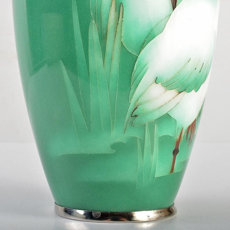 七宝焼　美術七宝焼　鳥文　花瓶　M　R7097