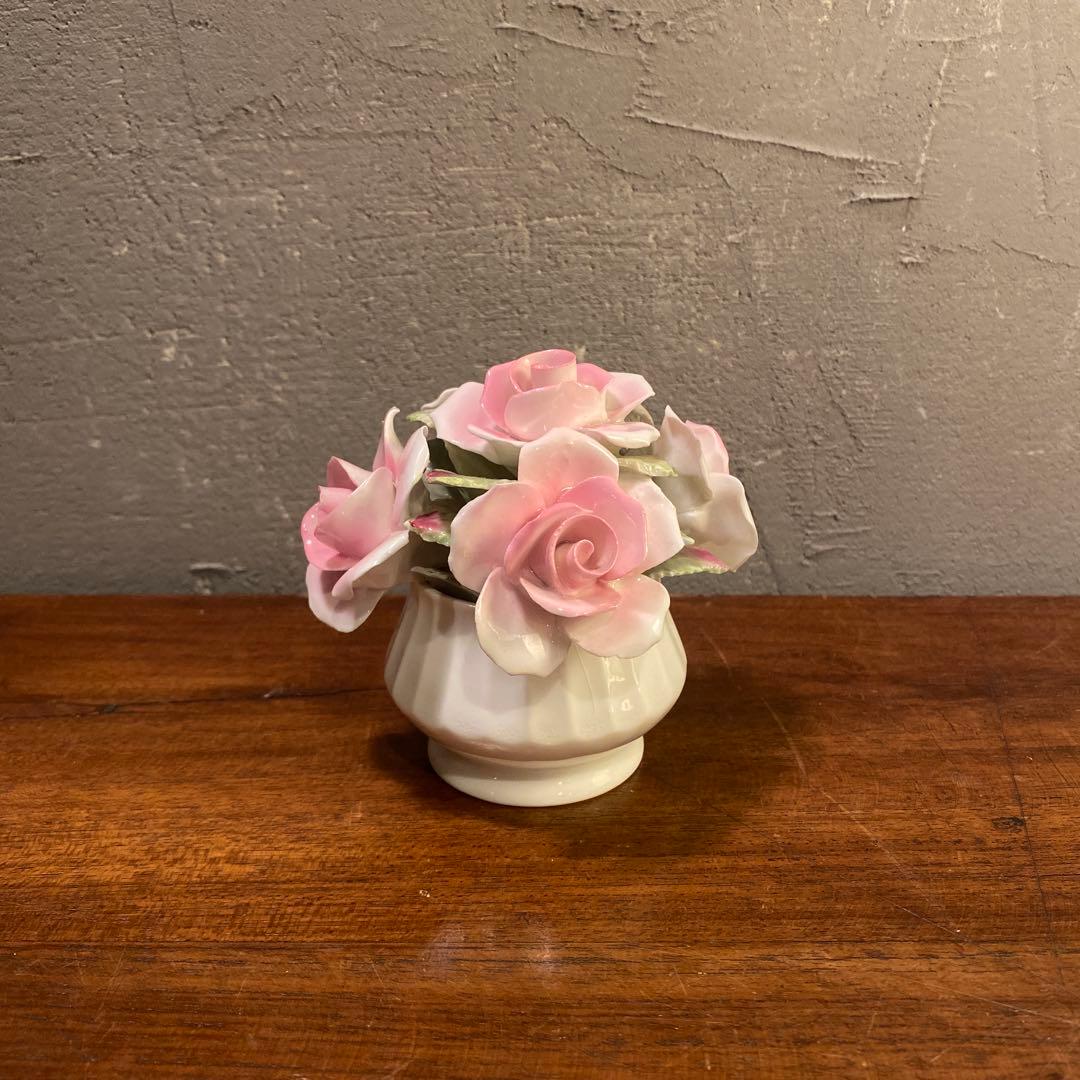 b 英国製E STRATFORD 陶器製バラ 花置物 オブジェ ギフト