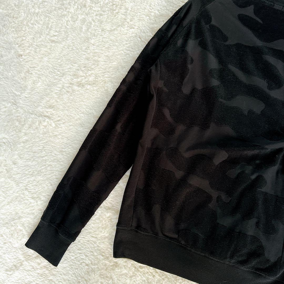 【AKM】セットアップ ジップパーカー パンツ XLサイズ ブラック カモフラ