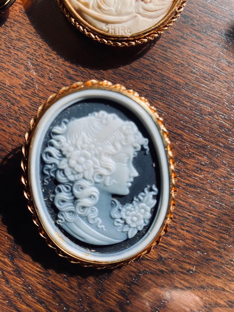 カメオブローチセット シェル製 女