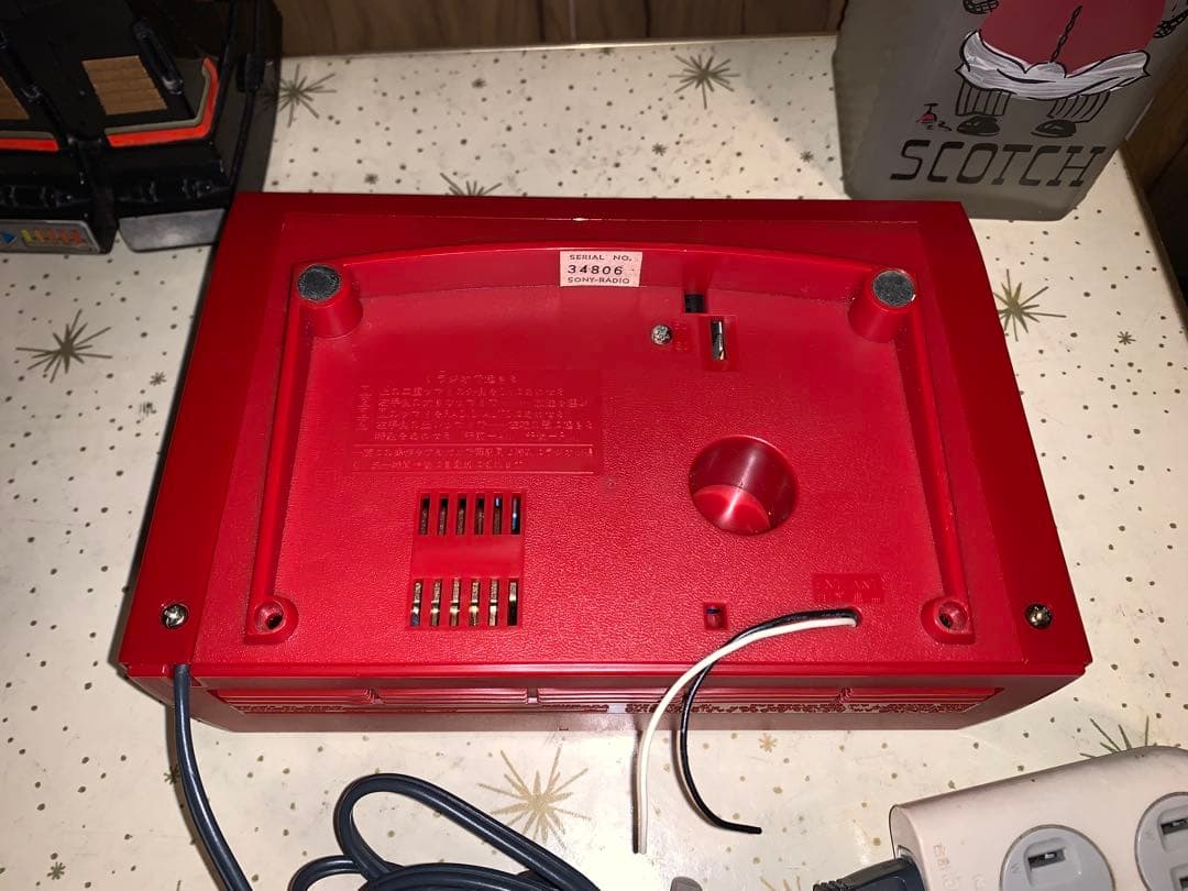 昭和レトロ　動作品　ソニー　SONY ラジオ付　パタパタ時計　スペースエイジ