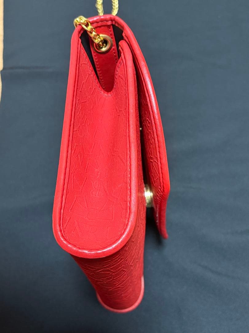 NINA RICCI ニナリッチ　ショルダーバッグ 赤　リボン総柄　ヴィンテージ