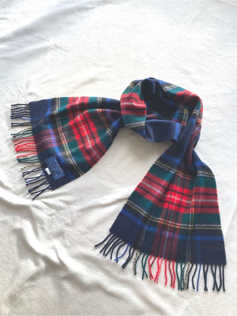 ユナイテッドアローズ別注　ジョンストンズ　タータンチェック柄　マフラー　美品
