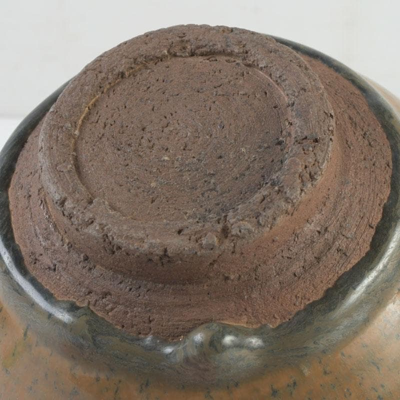 茶道具　飴釉　天目茶碗　仕覆付　裏千家十五代鵬雲斎極め箱　M　9785