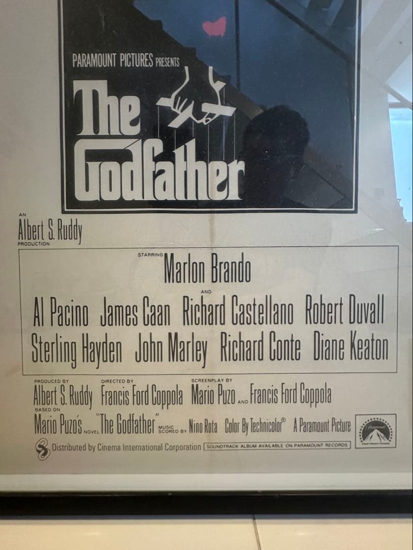 The Godfather 1972 オリジナルポスター 額装済　希少スタンプ入