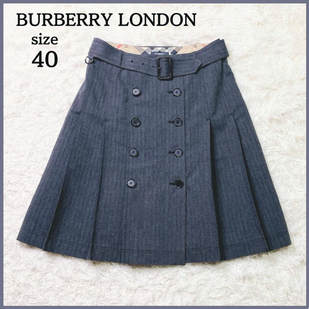 美品✨ バーバリーロンドン ウール トレンチスカート プリーツ 40 グレー