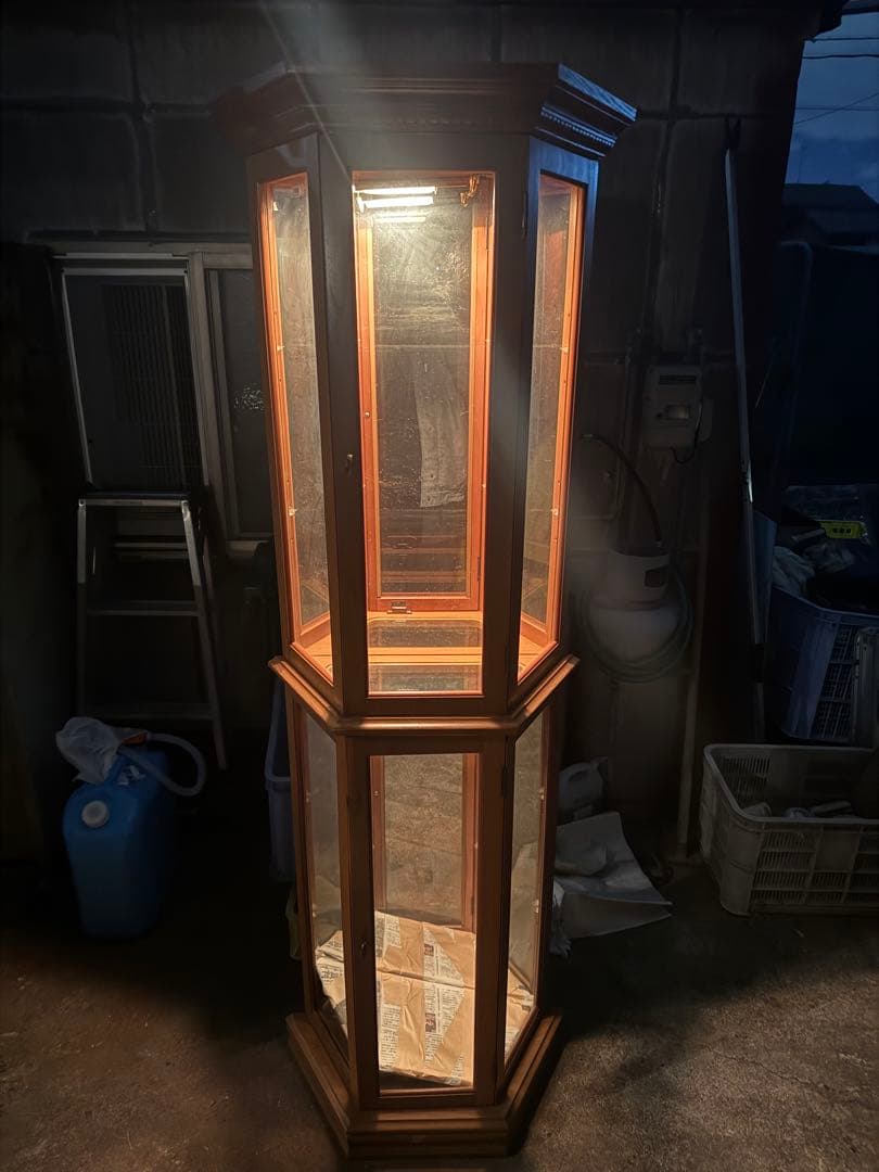 木製ガラスケース LEDライト付き
