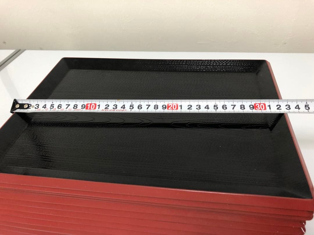 中古⚪️ラーメン、定食用トレー漆器 膳 約30cm x 25cm 20枚セット