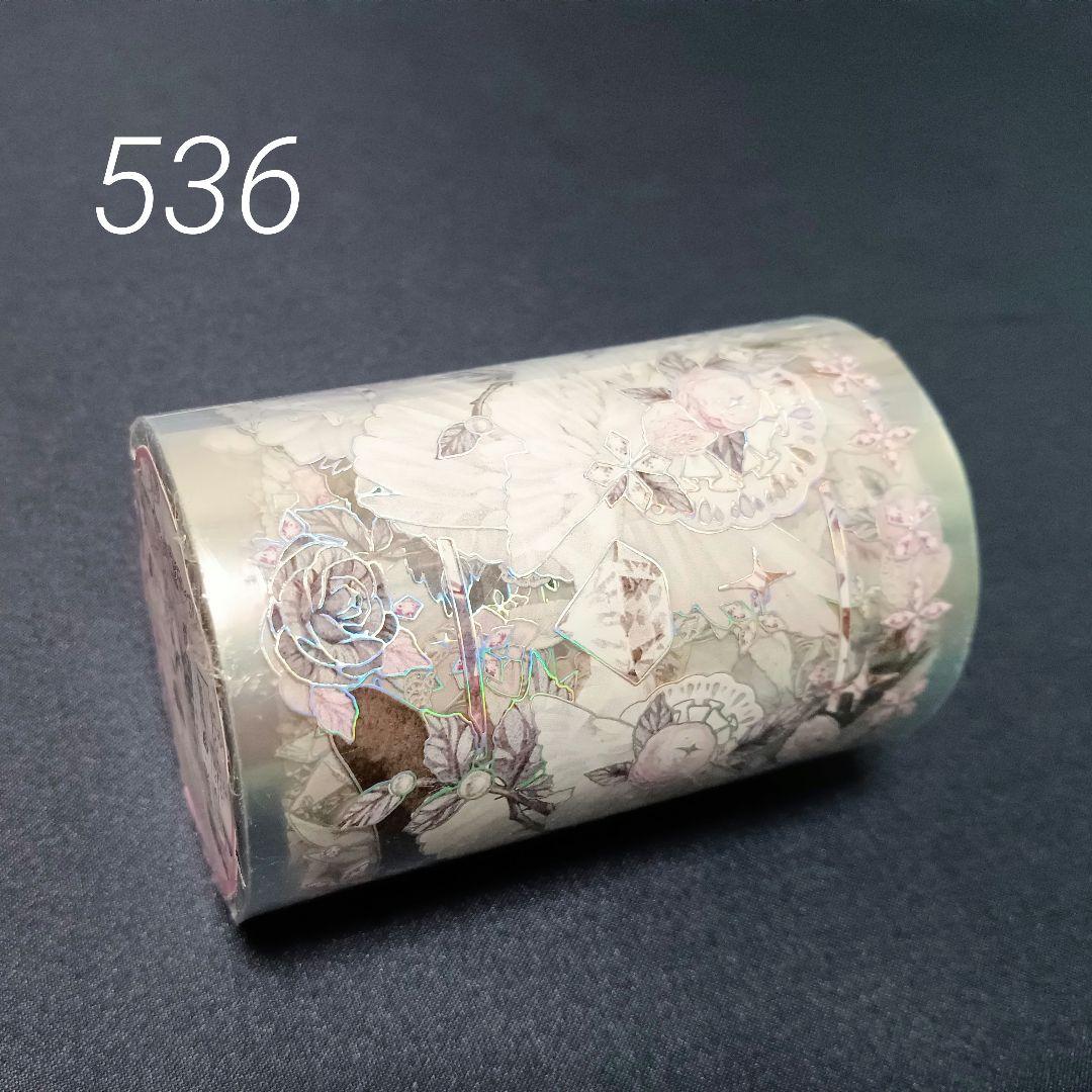 巻売 536★ 海外 マスキングテープ マステ PET 装飾 花 人物 銀ホロ