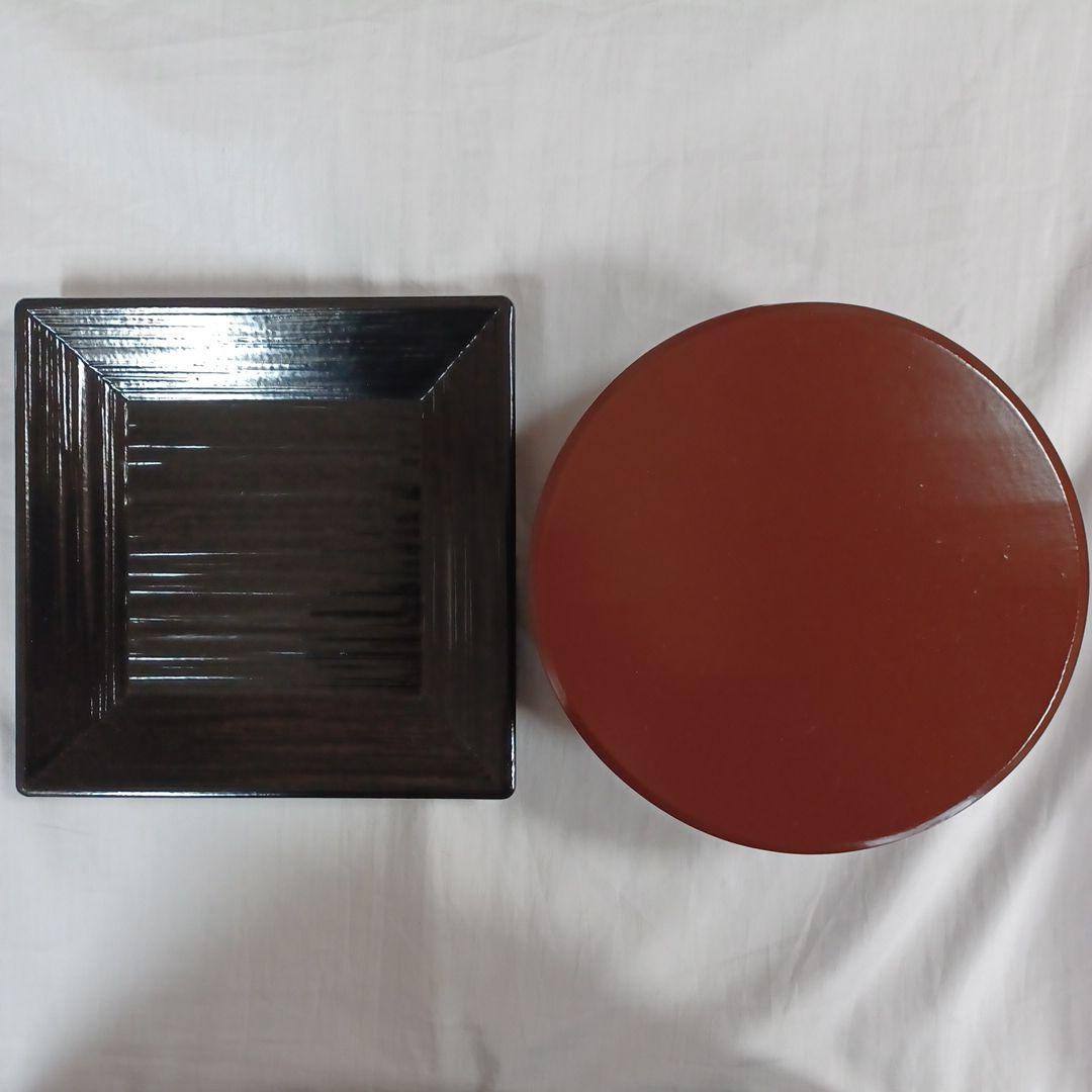 一閑塗四方盆と食籠