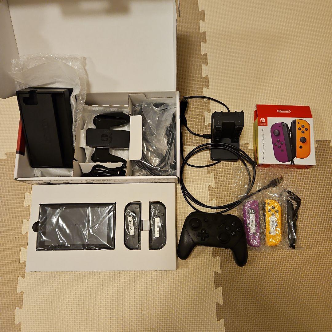 NintendoSwitch本体+純正プロコン+ジョイコン2セット+充電スタンド