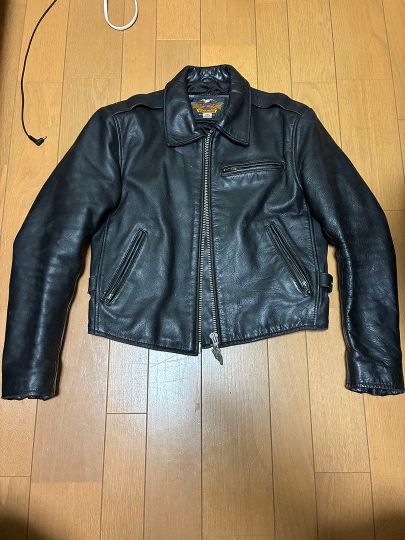 Harley Davidson 90s ブラック シングルライダースジャケット