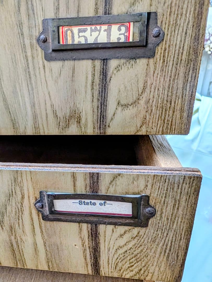 昭和ヴィンテージ✨️ネームプレート付き 木製 6段引き出し チェスト　古道具