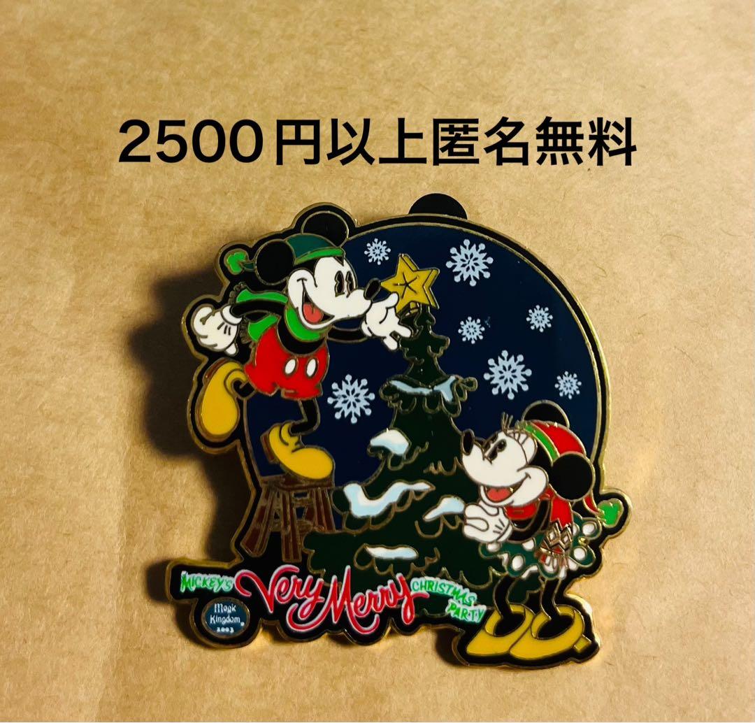 3390.昔の海外ディズニーワールドピン ベリーメリークリスマス ミッキーミニー