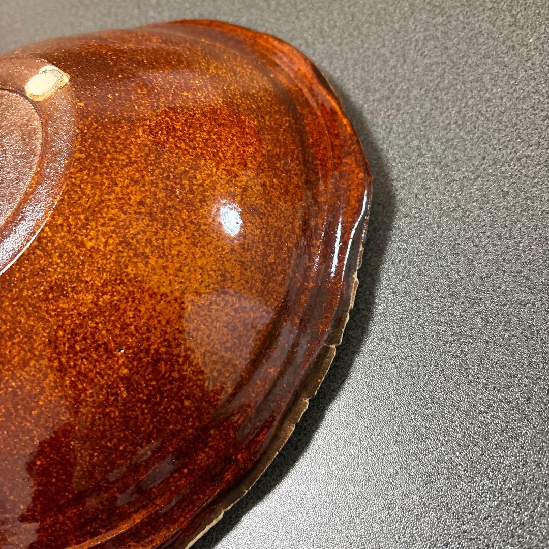 北陶　飯田雪峰　白いお皿陶器製 木箱付き