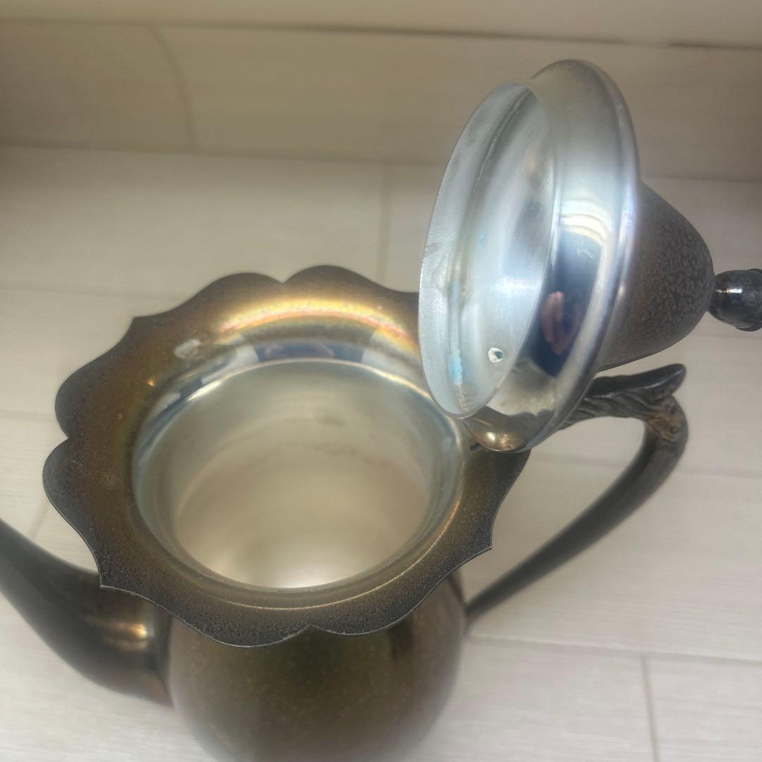 早川 銀川堂 ティーポットの3点セット 早川器物 アンティーク