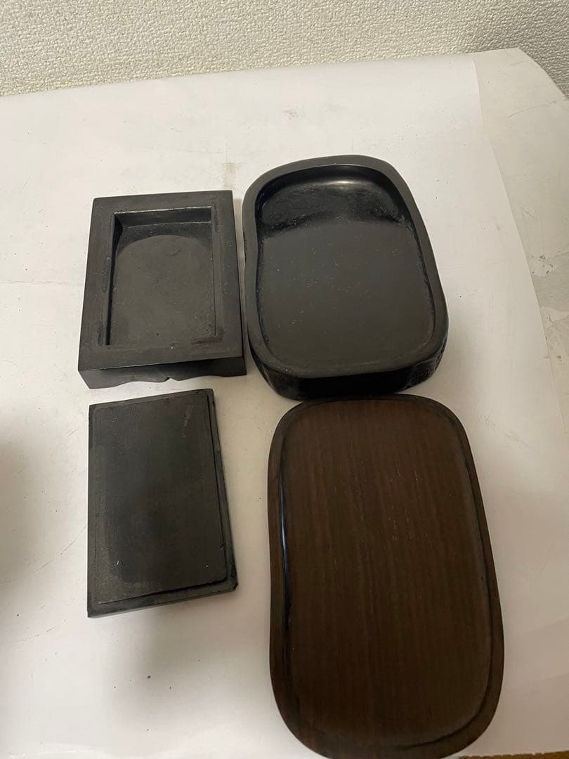 硯　雨畑硯　すずり　木製ケース付き　12代　書道　セット