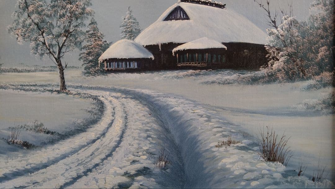 人見友紀　伝説の逃亡画家　油絵　油彩画　富士　雪景色　人見友紀 20号