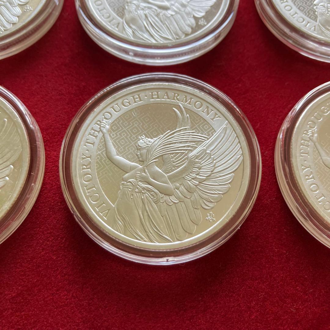 8枚◇アメリカ「セントヘレナ 女王の美徳・勝利 」1オンス 銀貨