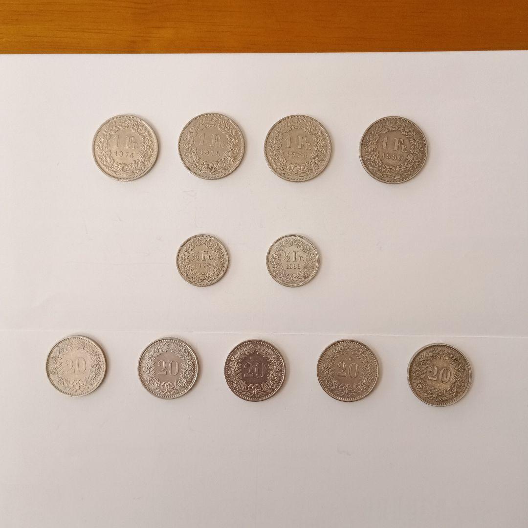 スイスフラン　旧　3種類　11枚