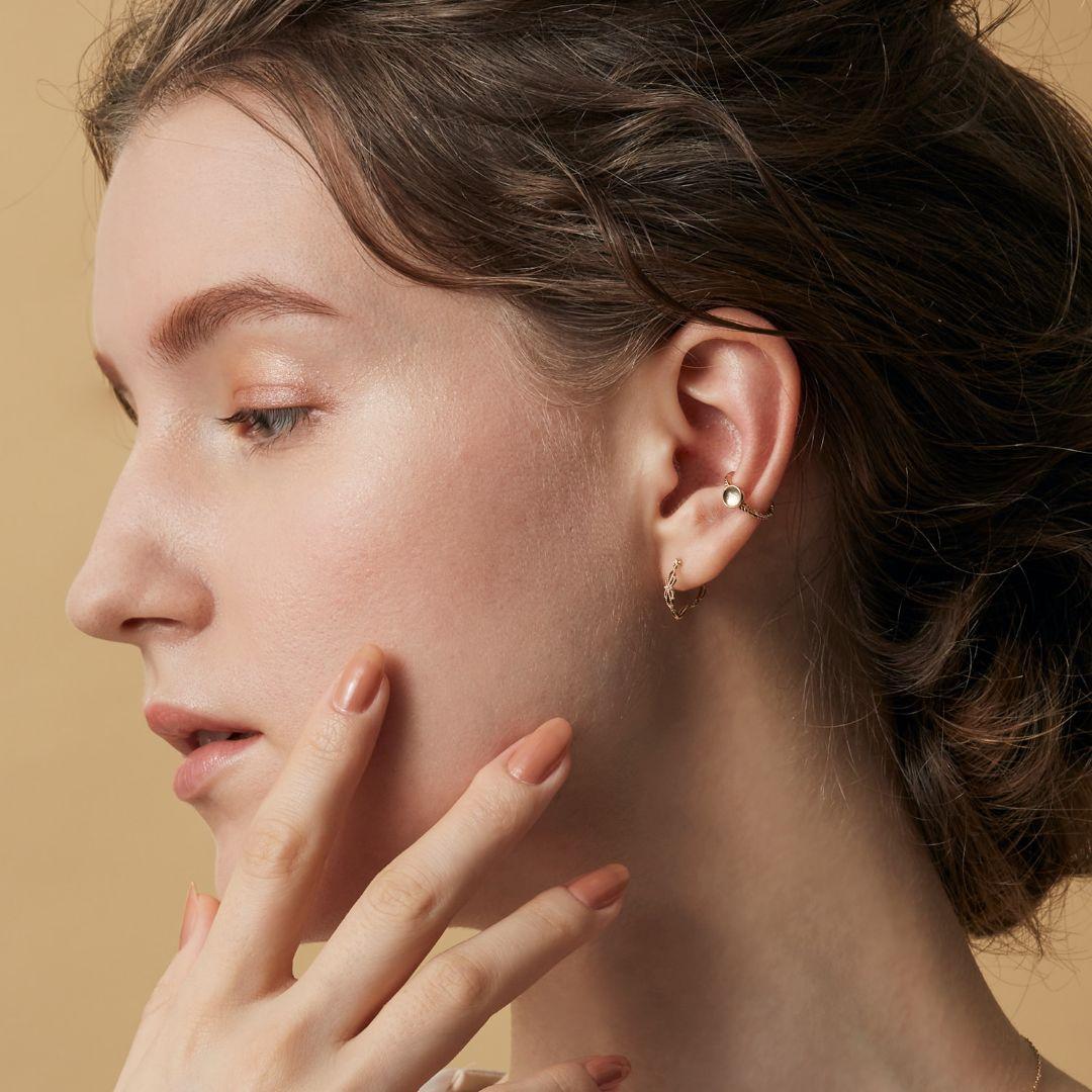 agete　K10ゴールド　フープピアス