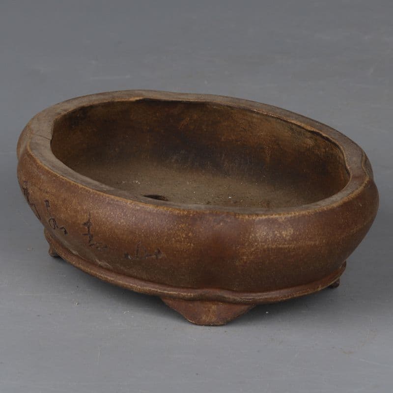 中国宜興 紫砂雕山青水秀山水纹 鉢盆栽鉢 植木鉢 小品盆栽鉢 大品盆栽鉢