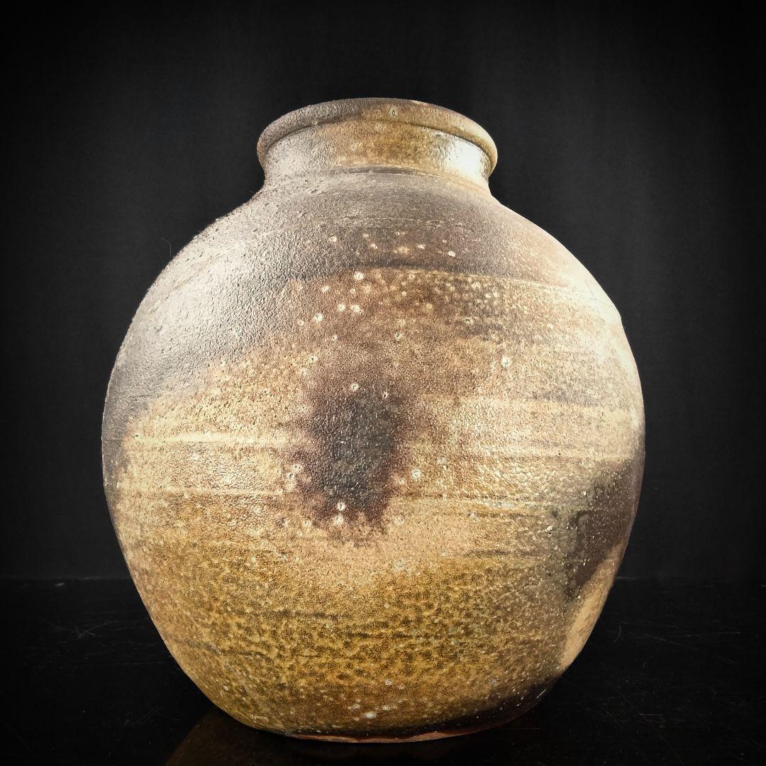 Y317-2 備前焼 最上位作品 人間国宝 藤原啓 本人作 備前大壷 二重共箱